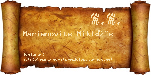 Marianovits Miklós névjegykártya
