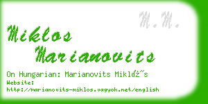 miklos marianovits business card